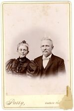 CIRCA 1880'S CABINET CARD Sweet Older Couple Glasses Parry Guthrie Center, IA picture
