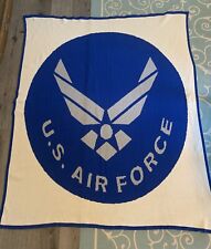 VTG Air Force Semper Fedelis Throw Blanket USA 52x62 Heavy Cotton Acrylic RARE picture