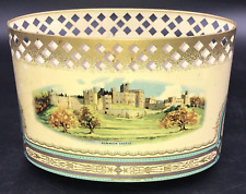 Vintage Raby & Alnwick Castle Baret Ware Regal Design Tin Desk Basket Cachepot picture