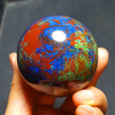 254.2G Natural Polished Phoenix Blue Gold agate Crystal BALL Madagascar 5548+ picture