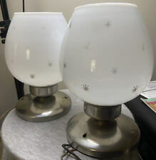 2 Mid Century Atomic Age Starburst Glass Ceiling Lamp Lights & Glass Shades  picture