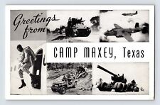 Postcard Texas Camp Maxey TX Plane Tank Air Trooper 1943 Free Military Mail picture