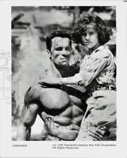 1985 Press Photo Arnold Schwarzenegger & Alyssa Milano in 