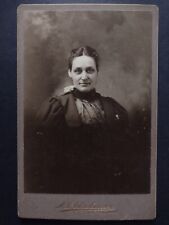 Victorian Woman's Dangerous Gaze Wearing Black Cabinet Card 1890s picture