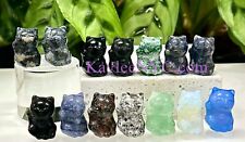 Wholesale Lot 14 Pcs 3cm Crystal Lucky Cat Healing Energy picture