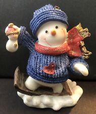 Jubilee Seasonal Winter Sledding Snowman Holiday Time 5” Figurine Christmas picture