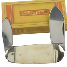 Rough Rider White Smooth Bone Handle Baby Sunfish Pocket Knife RR139 picture