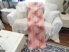 Vintage 1940's Barkcloth PINK Hawaiian BEACH FLOWERS on PINK Drapes Fabric picture