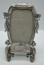 Pewter Silver Picture Frame Wedding Anniversary Vintage Detailed Covered Wagon picture