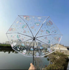 💕 Sanrio Transparent Cinnamoroll Clear Umbrella Foldable Kawaii Rain Pink Trim picture
