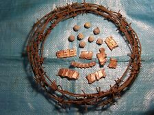 WW I WW1 Original barbed wire and other relics. German Russian battle picture