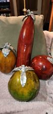 Artesana Home Vintage weighted Resinated Gourds Pewter Vegetable Set Home Decor picture