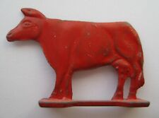 VINTAGE Old Metal FARM COW Stand Up Cracker Jack Toy Prize 1920's-30's picture