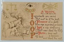 IOOF A RECIPE FOR A GOOD ODD FELLOW L.F. Pease c1900s Gilded Postcard T9 picture