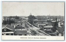 c1905's Birds Eye View Dirt Road Stores Street Of Waupun Wisconsin WI Postcard picture