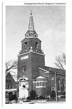 Naugatuck Connecticut CT Congregational Church Car Vintage Postcard picture