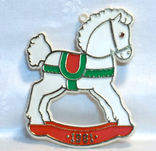 Hallmark Vtg Painted Cookie Cutter - 1981 Rocking Horse Christmas Childhood Baby picture
