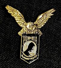 POW MIA Pin 1 Inch - American Bald Eagle -  picture