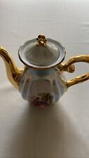 Vintage YUSUI Fine Porcelain Teapot 8x7 24 Karat G.P. w/ Mini Creamer Pourer picture