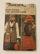 Vintage 1970s Butterick Pattern 4430 Betsey Johnson Hat Bag Vest Pattern picture