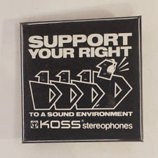 Vntg Koss Stereophones Support Your Right to a Sound Environment Pinback Button picture