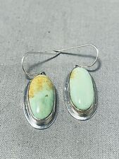 PRETTY NAVAJO ROYSTON TURQUOISE STERLING SILVER DANGLE EARRINGS picture