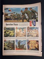 Vintage Print Ad 1940's WWII US Army Recruiting Operation Peace Airborne Tanks picture