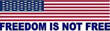 FREEDOM IS NOT FREE HELMET STICKER WITH FLAG HARD HAT STICKER LAPTOP STICKER  picture