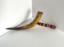 Vintage Antique Native American Horn Pipe With Beaded Handle 17