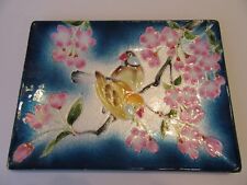 Vintage Enamel Tray With Birds  Beautiful Colors picture