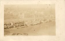 Ship Port RPPC Real Photo Post Card Steam Dock Vintage Industry 1920s Unposted picture