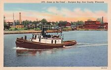 Sturgeon Bay Door County Wisconsin Washington Island Ferry Boat Vtg Postcard D60 picture