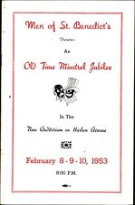 1953 Evansville Indiana men OF St. BENEDICT Catholic minstrel Jubilee Booklet picture