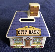 Ceramic Painted CITY BANK Piggy Bank Coin Savings by STUDIO NOVA (5