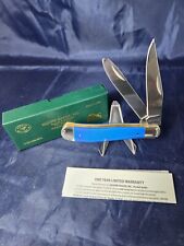 Moore Maker 3202 EB Full Size Trapper Knife Blue Delrin New in Box picture