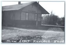c1960's MILW Richland Iowa IA Railroad Train Depot Station RPPC Photo Postcard picture