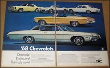 1968 Chevrolet Cars Print Ad 2-Page 1967 Advertisement Corvette Camaro Chevelle picture