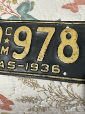license plate  Texas 1936 picture