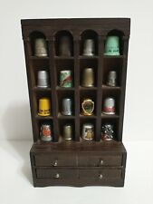 Vintage Thimbles Display Cabinet Dollhouse Bookcase Enesco Wood Wall Hang, Cute picture
