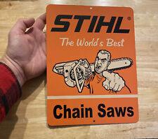 Stihl Chainsaw Sign LUMBERJACK Stainless Paul Bunyan Collector Axe BLEMISH picture