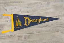 Vintage Walt Disney Productions Disneyland Felt Pennant Banner Flag Blue picture