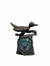 Vintage Pewter New Mexico Thimble Shield On Top sits A Roadrunner picture