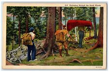 1938 Portaging Through The North Woods Crosby Minnesota MN Vintage Postcard picture
