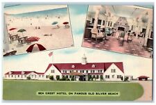 1956 Sea Crest Hotel On Famous Old Silver Beach North Falmouth MA Postcard picture