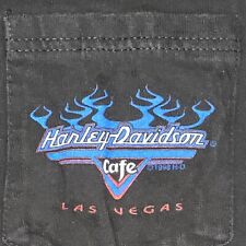 Vintage 90s 1998 Harley Davidson Café Las Vegas Short Sleeve Pocket Mens Medium picture