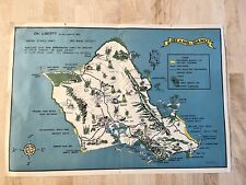 Rare Original 1953 T. Robuck Pictorial Map of Oahu Hawaii picture