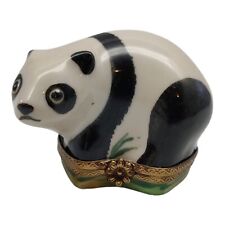VTG Limoges France ROCHARD Porcelain Trinket Box Panda Bear picture