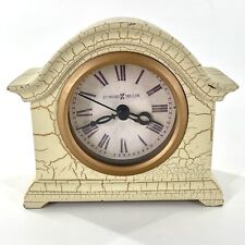 Vtg Howard Miller Clock Small Tuscany Ivory Gold Crackle Analog Roman Numeral picture