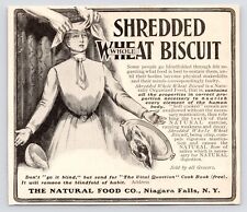 c1880s Shredded Wheat Biscuit TAKE OFF THE BLINDFOLD Food Art Antique Print Ad picture