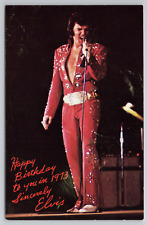 Vintage Collectible Elvis Presley Happy Birthday 1973 Postcard Unused picture